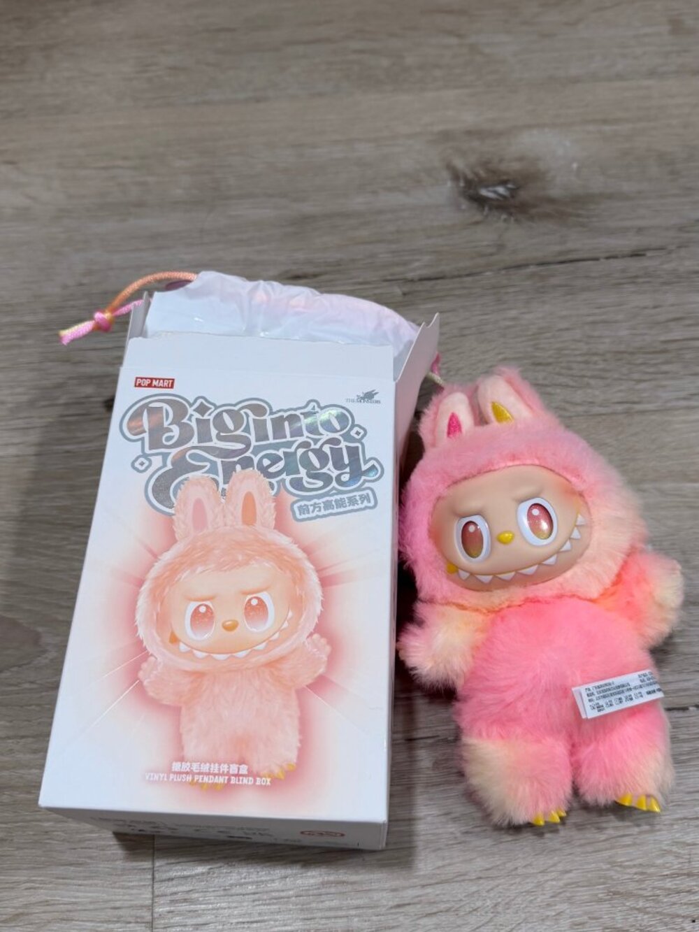POP MART Labubu Big into Energy Vinyl Plush Pendant Pink